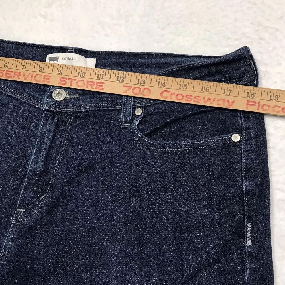 LEVIS 515 Bootcut Jeans Women 36x34 (32/34 tag) Dark Wash Stretch Western Flap